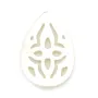 Nacre blanche ajourée en forme de goutte 10x14mm x 1pc