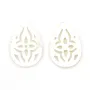 Nacre blanche ajourée en forme de goutte 10x14mm x 1pc