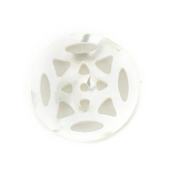 médaillon ajouré nacre blanche rosace 12mm x 1pc