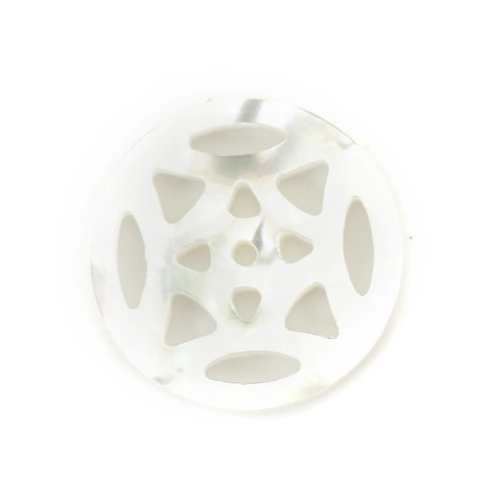 médaillon ajouré nacre blanche rosace 12mm x 1pc