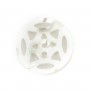 médaillon ajouré nacre blanche rosace 12mm x 1pc