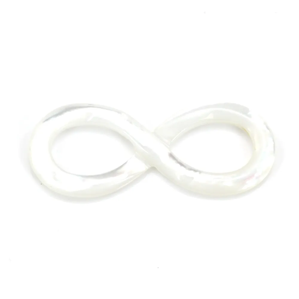Nacre blanche en 8 de l'infini 12x30mm x 1pc