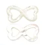 Nacre blanche double coeur ajouré 18x35mm x 1pc