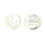 White mother-of-pearl half drilled Rose 8mm x 2pcs