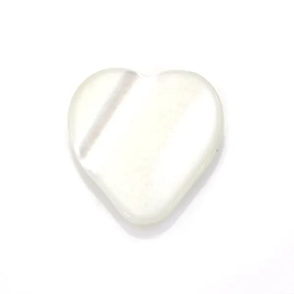 Nacre blanche en forme de coeur 8mm x 5pcs