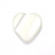 White mother-of-pearl heart beads 8mm x 5pcs
