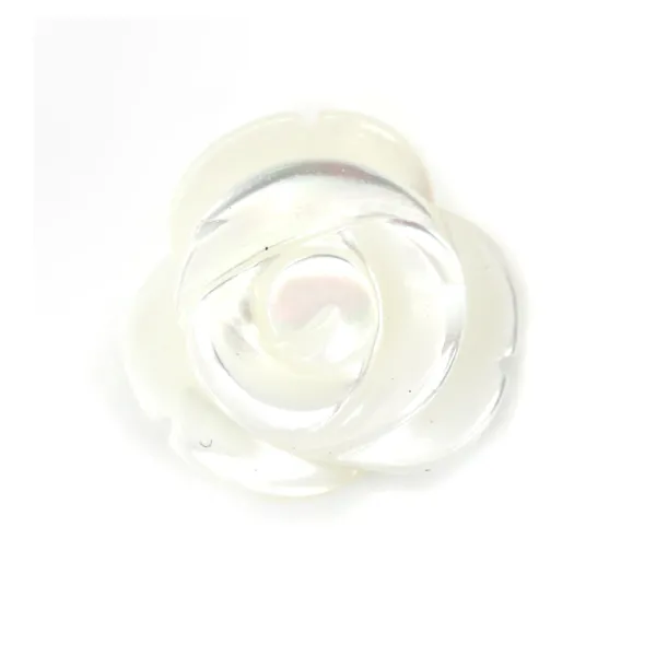 Nacre blanche en forme de rose 10mm x 2 st