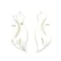 Nacre blanche en forme de chat avec Oxyde de Zirconium 12x34mm x 1pc