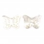 Nacre blanche en papillon, ajourée 14x19mm x 1pc