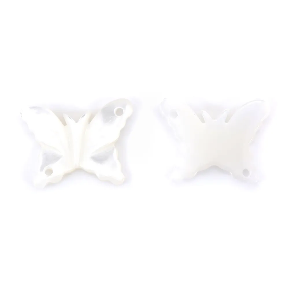 Nacre blanche en forme de Papillon 9x12mm x 1pc