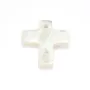 Nacre blanche en forme de croix 11x11mm x 1pc