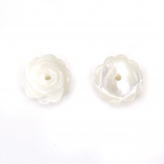 White mother-of-pearl flower 8mm x 1pc