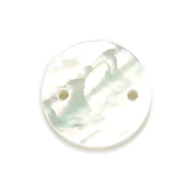 Nacre blanche ronde plate 12mm x 2pc