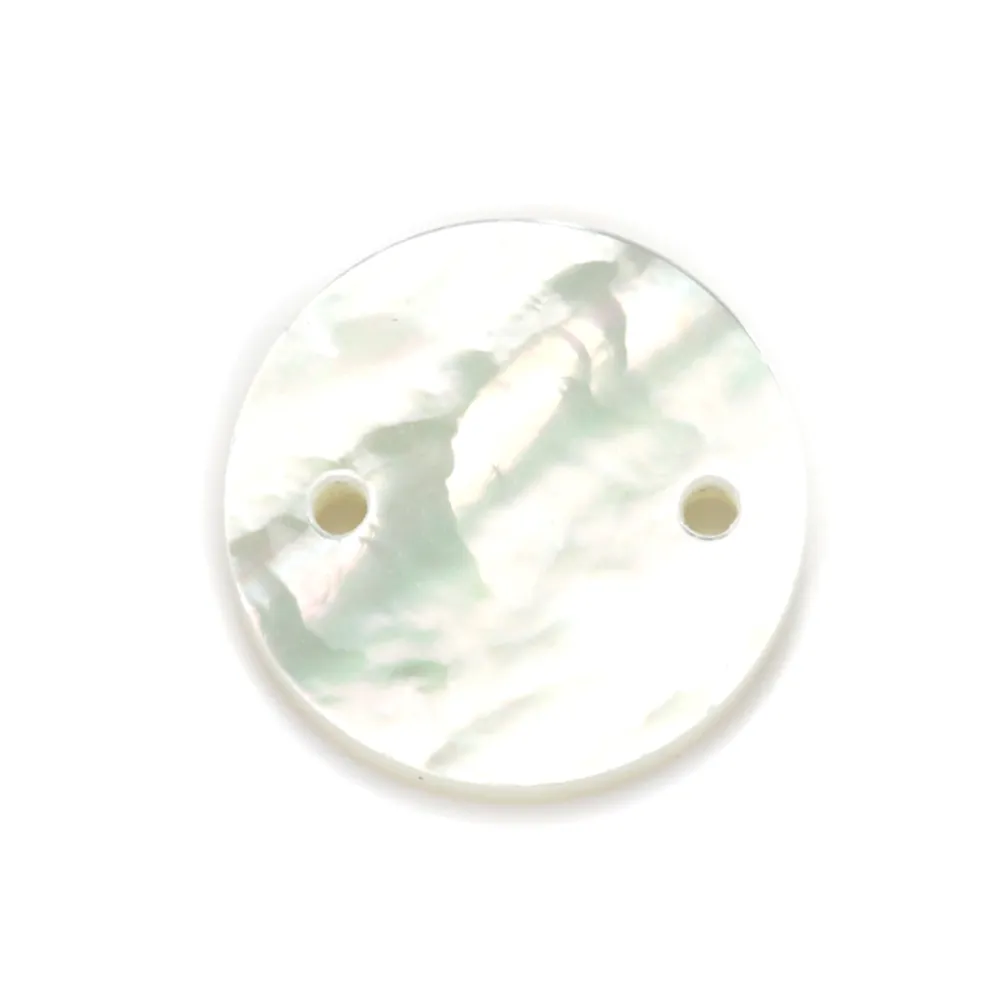 Nacre blanche ronde plate 12mm x 2pc