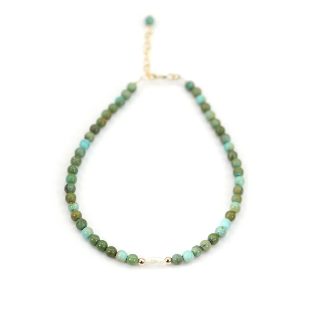 Pulseira de Ouro e Turquesa x 1pc