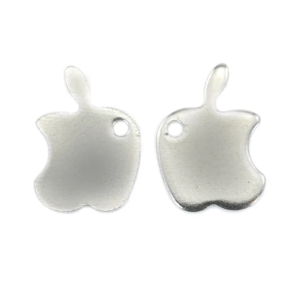 Apfel Charm Edelstahl 304 9x12mm x 2pcs