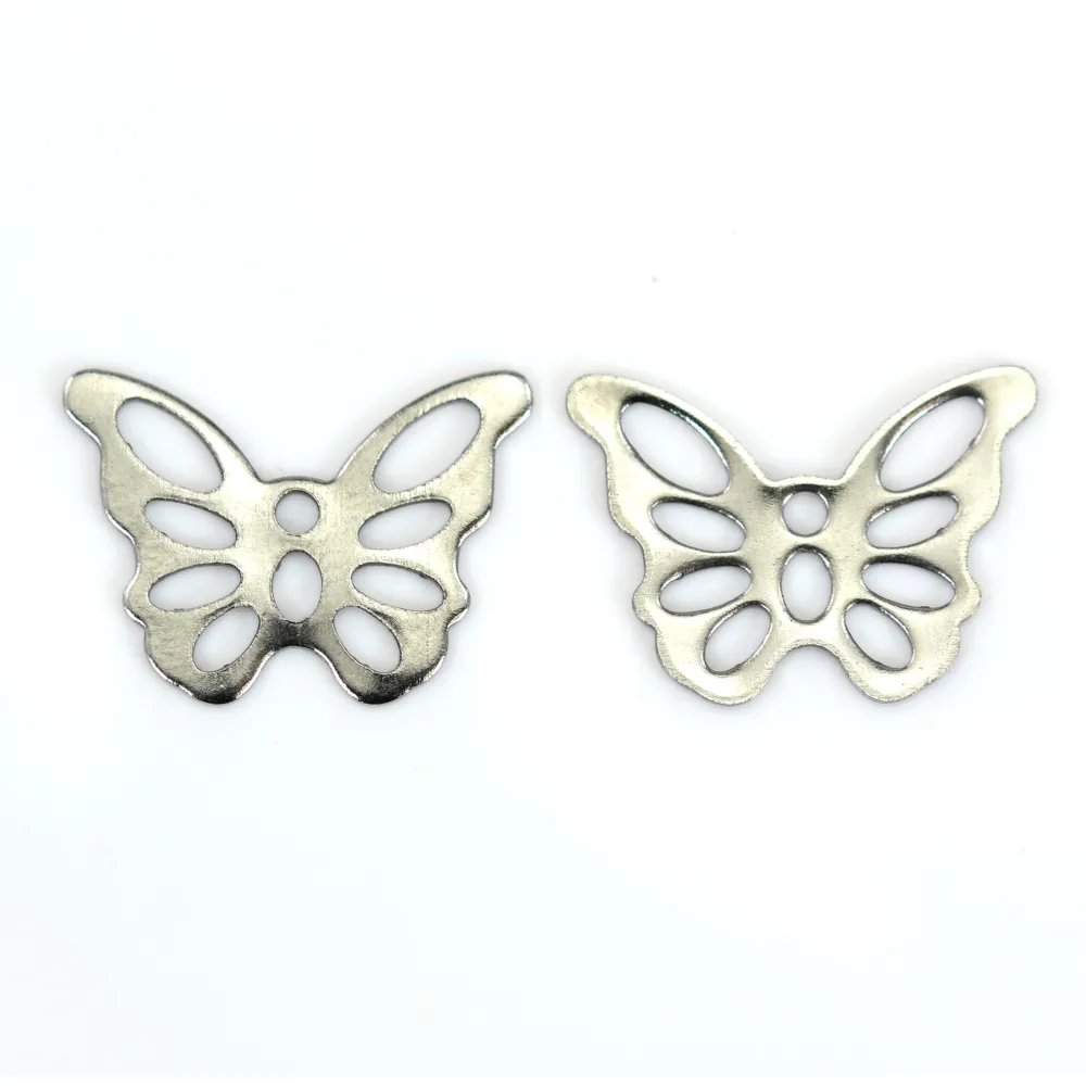 Breloque Papillon Acier Inox 11x15mm x 2pcs