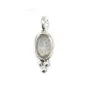 Conjunto de encanto labradorite facetado oval em prata 925 4x11mm x 1pc