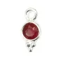 Rubinfarben gefärbter Stein Charm runde facettierte 5x11mm x 1pc
