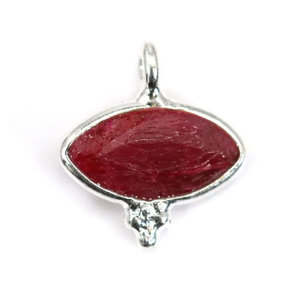 Charm Stein gefärbt Farbe Rubin Auge facettiert gesetzt 925 Silber 10x12mm x 1pc