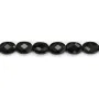 Onyx noir ovale facetté 6x8mm x 40cm