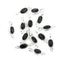 Onyx Preto Oval Facetado Encantado em prata 925 4x11mm x 1pc