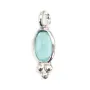 Chalcedon Charm, oval facettiert, gefasst 925er Silber 4x11mm x 1Stk