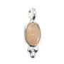 Ciondolo di pietra di luna arancione ovale sfaccettato in argento 925 4x11mm x 1pc