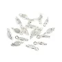 Encantamento de pedra lunar facetada oval em prata 925 4x11mm x 1pc