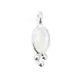 Encantamento de pedra lunar facetada oval em prata 925 4x11mm x 1pc