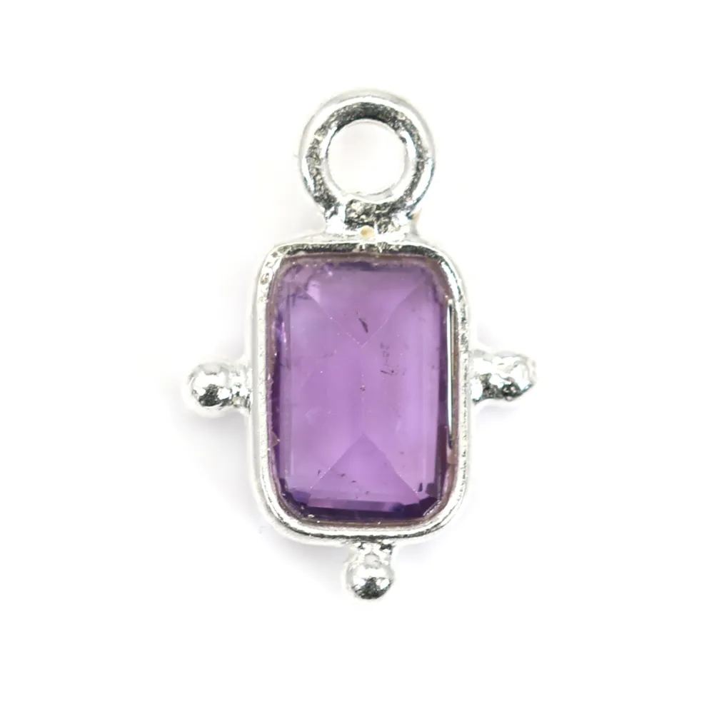 Ametista rettangolo in argento 925 8x12 mm x 1 pezzo