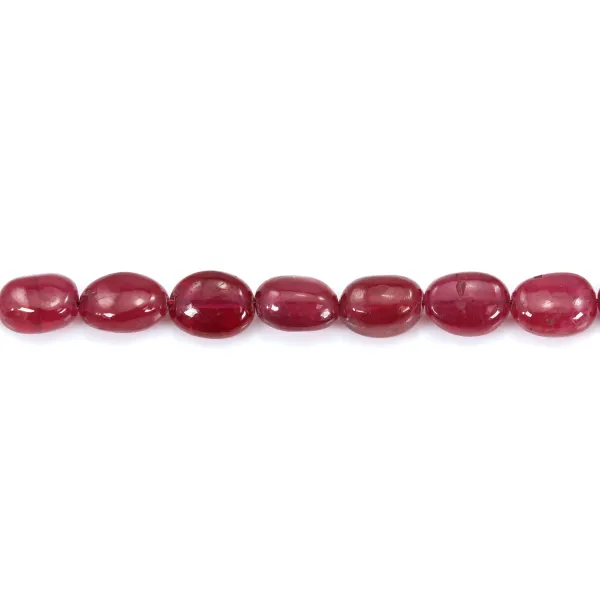 Rubis rouge traité ovale baroque 5-7x7-9mm x 5cm (7pcs)