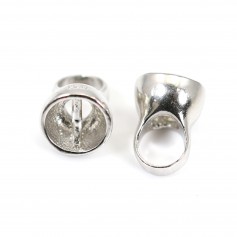 925 sterling silver half-sphere end-piece 6x8mm x 2pcs