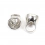 925 sterling silver half-sphere end-piece 6x8mm x 2pcs