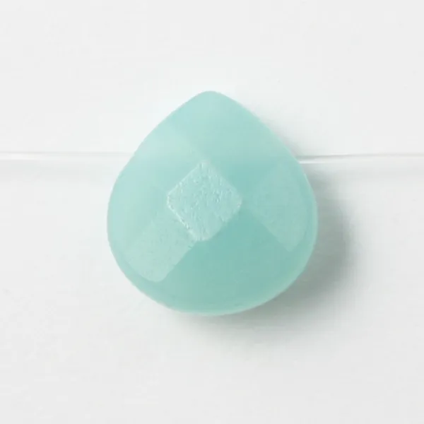 Amazonite Faceted Flat Teardrop 10x10mm x 4 pcs