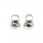 925 sterling silver half-sphere end-piece 6x8mm x 2pcs