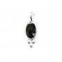 Onyx Preto Oval Facetado Encantado em prata 925 4x11mm x 1pc
