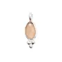 Charm Gemstone orange moon faceted oval set in silver 925 4x11mm x 1pc