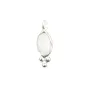 Encantamento de pedra lunar facetada oval em prata 925 4x11mm x 1pc