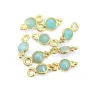Encantamento redondo facetado em prata esterlina 925 com revestimento de ouro 5x11mm x 1pc