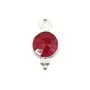 Stein Charm bearbeitet Farbe Rubin runde facettierte Silber 925 7x13mm x 1pc