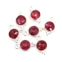Stein Charm bearbeitet Farbe Rubin runde facettierte Silber 925 7x13mm x 1pc