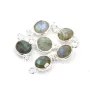 Conjunto redondo facetado de Labradorite Charme em prata 925 7x13mm x 1pc