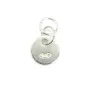 Breloque médaille à graver à double anneau argent 925 6mm x 1pc