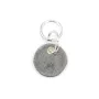 Medalha de gravura de charme duplo anel prata 925 6mm x 1pc