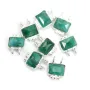 Conjunto de Pedra Esmeralda Tingida Encantada em Prata 925 Sterling - 2 Anéis - 8x10mm x 1pc