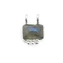 Labradorita Charm rectángulo conjunto en Plata de Ley 925 - 2 anillos - 8x10mm x 1pc