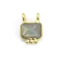 Conjunto de labradorite Charme rectângulo em prata dourada 925 - 2 argolas - 8x10mm x 1pc
