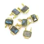 Conjunto de labradorite Charme rectângulo em prata dourada 925 - 2 argolas - 8x10mm x 1pc