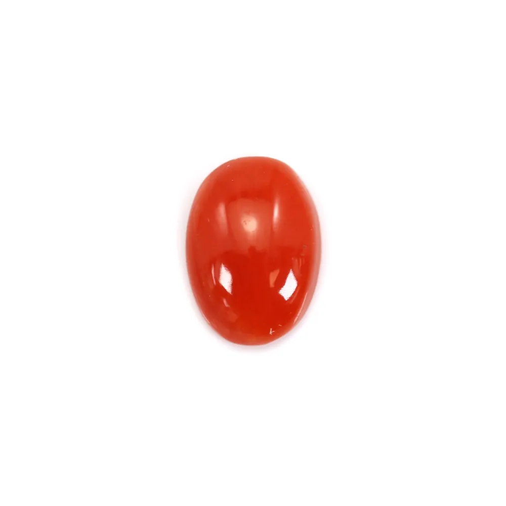 Cabochon Corail rouge Naturel ovale 4x6mm x 1pc